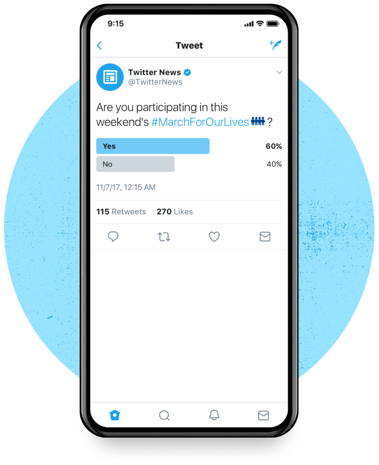 Twitter Poll product screenshot on a red background.